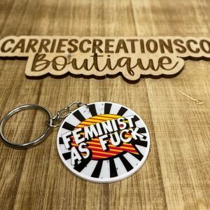 Feminist Keychain - Black and White